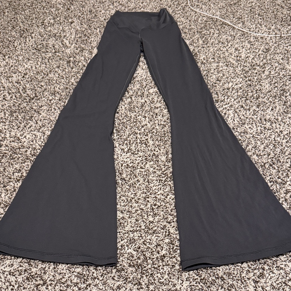 Aerie Dark Grey Flared Leggings with Crossover Waist